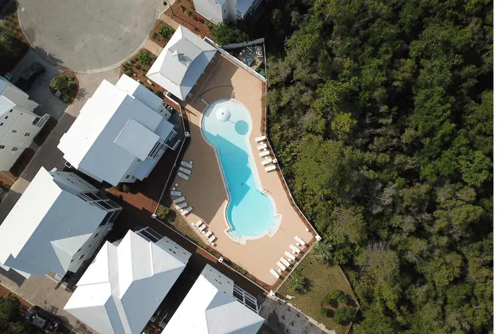 grayton beach residence with pool view